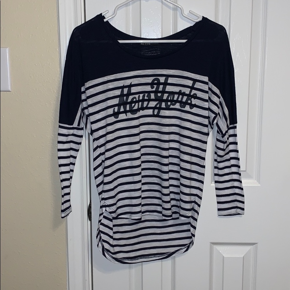 Navy and White Baseball Style Long sleeve